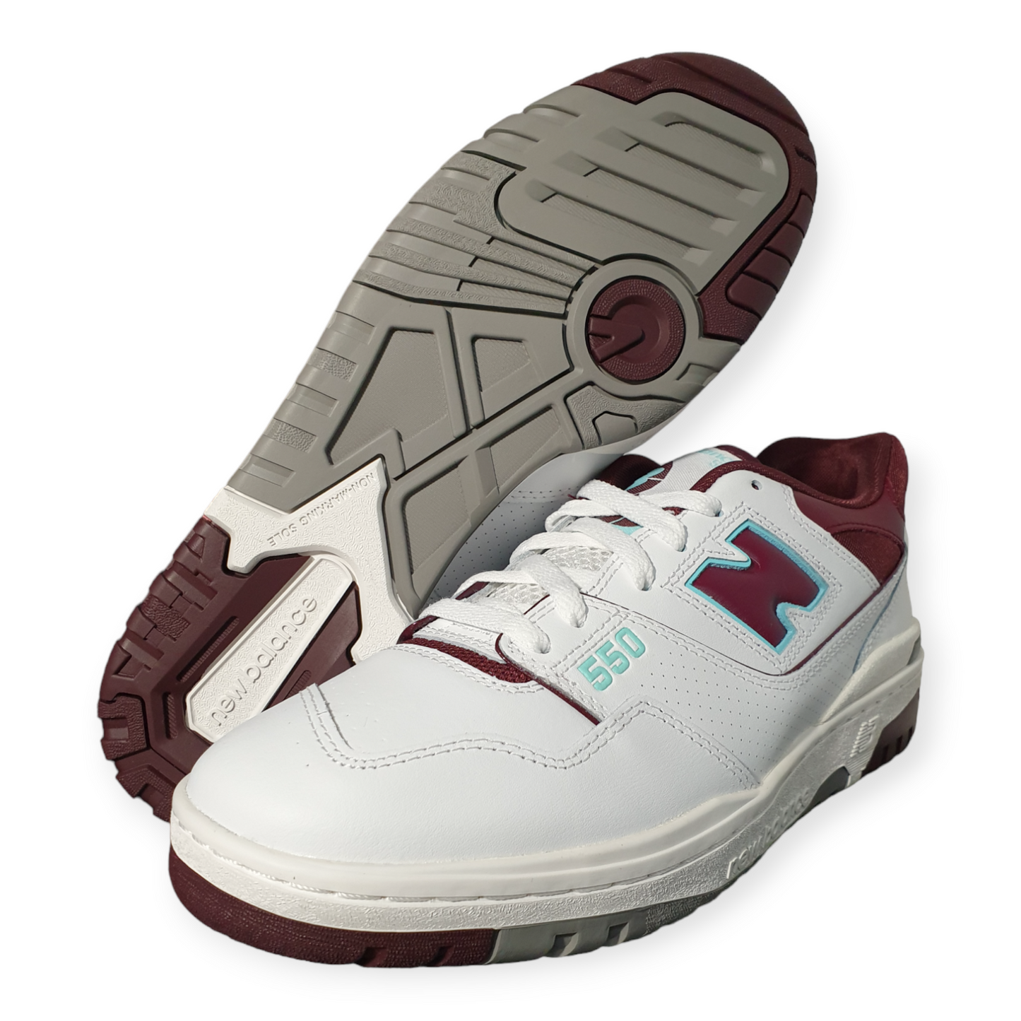 New Balance 550 Burgundy Cyan