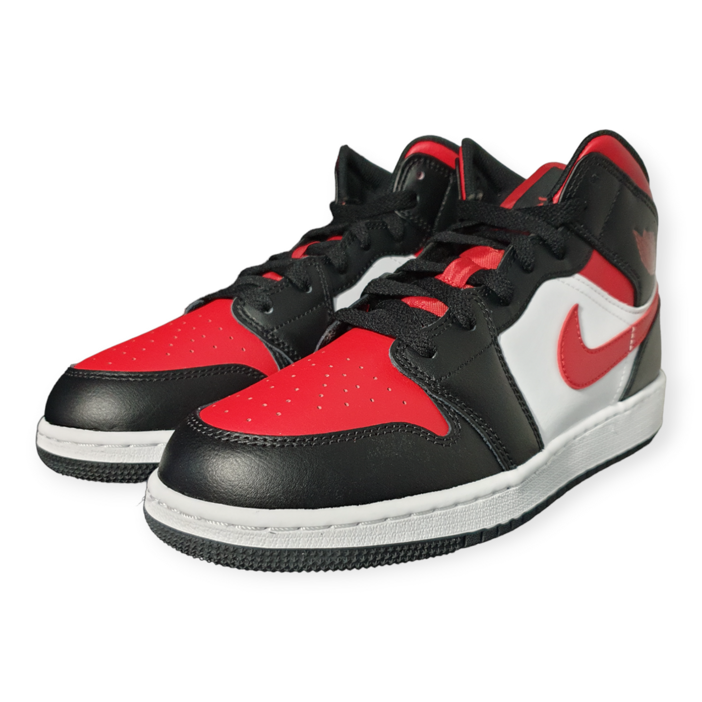 Nike Air Jordan 1 Mid Black Fire Red (GS)