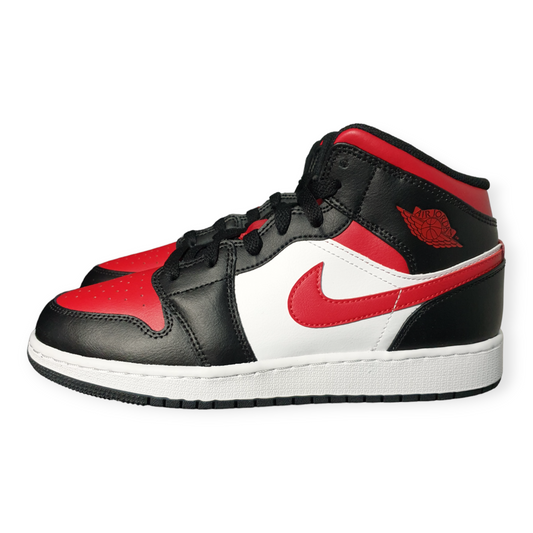 Nike Air Jordan 1 Mid Black Fire Red (GS)