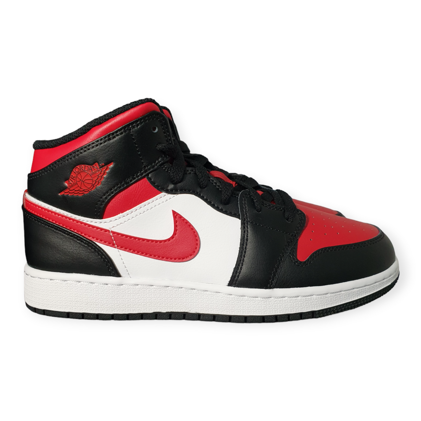 Nike Air Jordan 1 Mid Black Fire Red (GS)