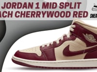 Nike Air Jordan 1 Mid SE Split Beach Cherrywood Red (W)